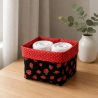 2er Set Utensilo Aufbewahrung Geschenk Unikat - Erdbeeren schwarz