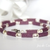 kurze Halskette aus Delica-Glasperlen in Mauve in Peyotestitch