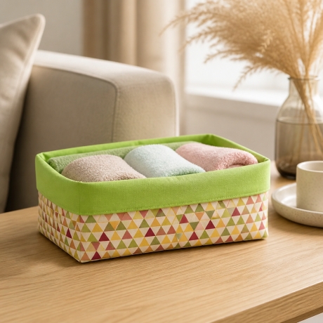 2 er Set Utensilo Aufbewahrung Geschenk Unikat - Dreiecke grün