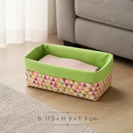 2 er Set Utensilo Aufbewahrung Geschenk Unikat - Dreiecke grün