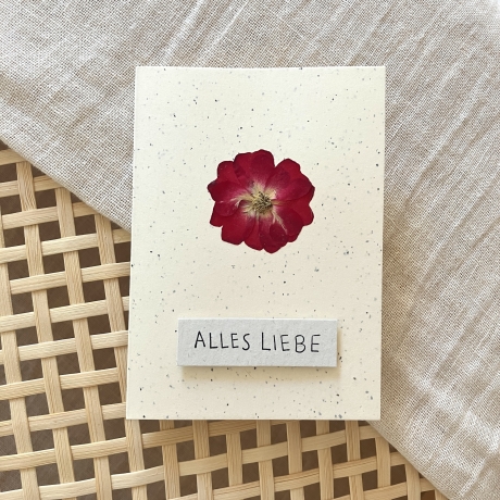 Alles Liebe • Geburtstagskarte mit Blume Rose Jubiläum