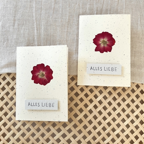 Alles Liebe • Geburtstagskarte mit Blume Rose Jubiläum
