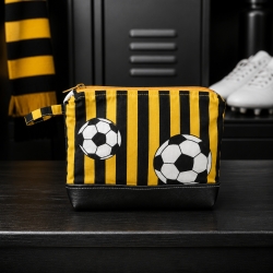 Kosmetik- ,Geld- HandyTasche Unikat - Fußball Schwarz gelb