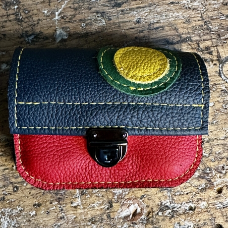 Kleines Portemonnaie “Grundfarben“ aus Echtleder