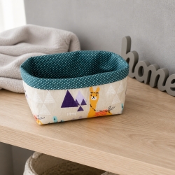 Utensilo Aufbewahrung Frühstückskorb Geschenk Unikat - Lama grün