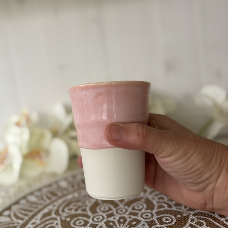 Kaffeebecher To Go rosa/magnolia Porzellan auf Bestellung