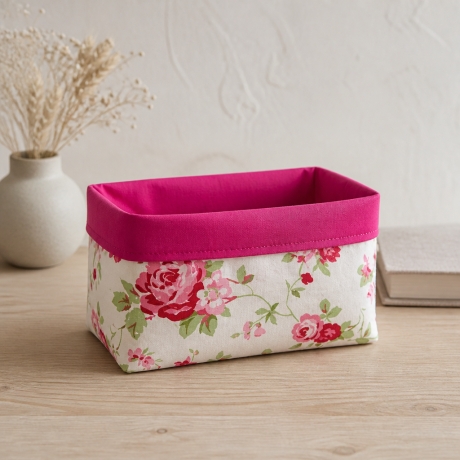 Utensilo Aufbewahrung Frühstückskorb Geschenk Unikat - Rosen pink