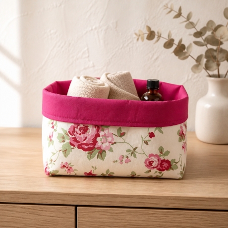 Utensilo Aufbewahrung Frühstückskorb Geschenk Unikat - Rosen pink