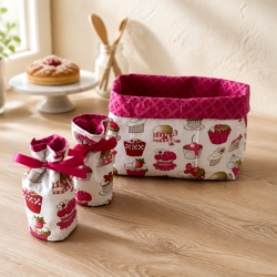 1 Utensilo + 2  Eierwärmern  Frühstückskorb Unikat - Muffins