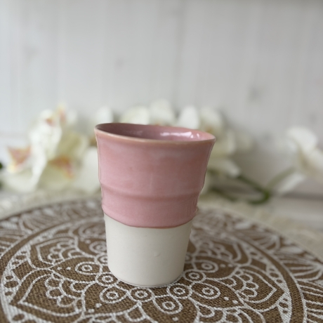 Kaffeebecher To Go rosa/magnolia Porzellan auf Bestellung