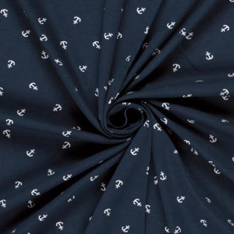 Jersey Stoff Anker|Maritim|Meterware|Baumwolljersey|Kinderstoffe