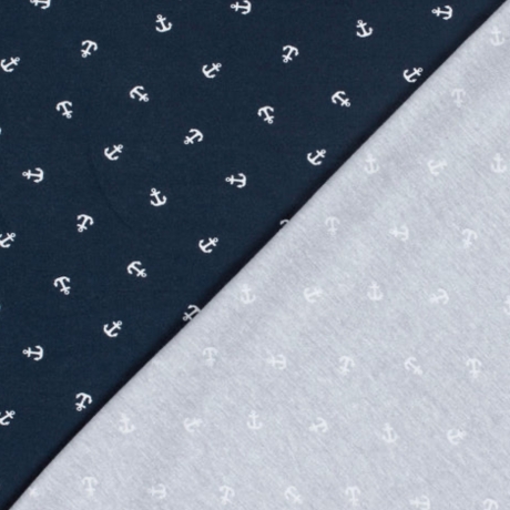 Jersey Stoff Anker|Maritim|Meterware|Baumwolljersey|Kinderstoffe
