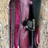 Kleines Portemonnaie metallic pink aus Echtleder