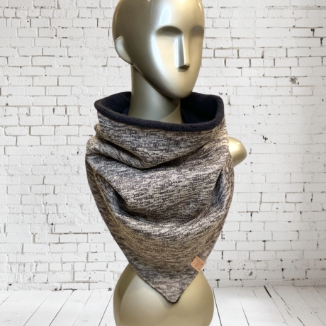 Dreieck Loop aus Strickfleece und Alpenfleece braun ‍