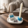 Dekotablett + Sessel „Rente 2026“+ Kerzendeko handgemacht - beige
