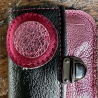 Kleines Portemonnaie metallic pink aus Echtleder