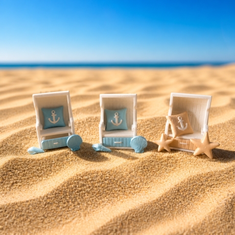Dekotablett + Strandkorb + Kerzendeko handgemacht - hellblau 