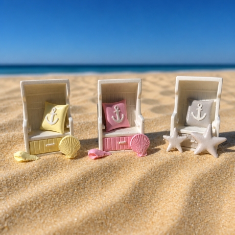 Dekotablett + Strandkorb + Kerzendeko handgemacht - hellblau 
