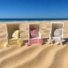 Dekotablett + Strandkorb + Kerzendeko handgemacht - hellblau 