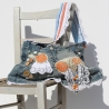 Romantische Tasche aus Jeans mit Vintage Applikationen und Spitze