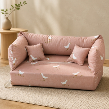 Deko-Sofa KosmetikboxSofa TaschentücherboxSofa - Gänse auf rose 