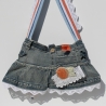 Romantische Tasche aus Jeans mit Vintage Applikationen und Spitze