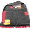 Unikat Jeans Tasche Schwarz Bunt, Black Denim Boho Umhängetasche