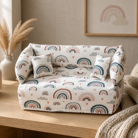 Deko-Sofa KosmetikboxSofa TaschentücherboxSofa - Regenbogen