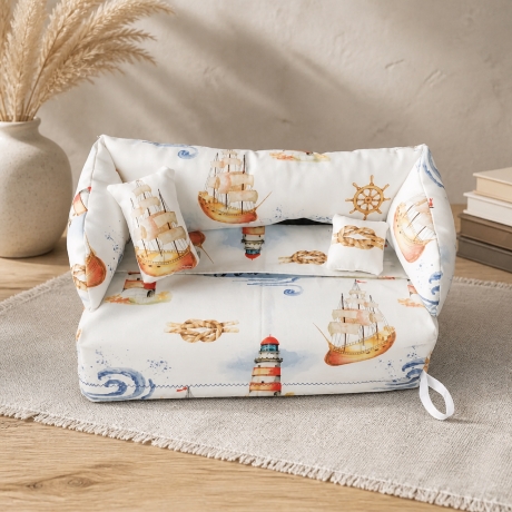 Deko-Sofa Kosmetikbox Sofa Taschentücherbox Sofa - maritim beige