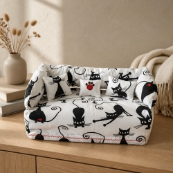Deko-Sofa Kosmetikbox Sofa Taschentücherbox Sofa Katzen schwarz