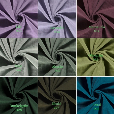 Musselin Stoff | Meterware| Double Gauze| Öko Tex 100 | 40 Farben