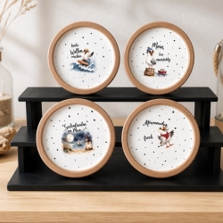 4er KorkUntersetzer Set ⌀ 10 cm - maritime Möwen Motive