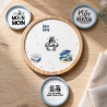 3er KorkUntersetzer +1 Tablett Set ⌀ 10 cm - maritime Motive 