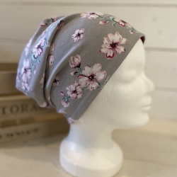 Beanie Onkologie/Chemo Mütze Nacht- Schlaf Mütze Blümchen