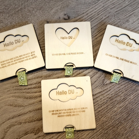 Personalisierte Holz-Fragekarte|Patentante|Trauzeugin 