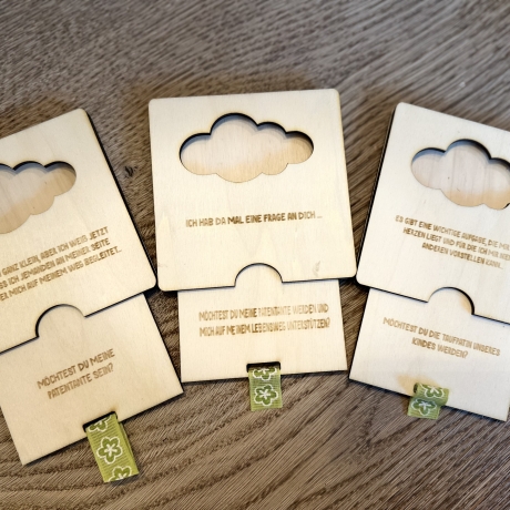 Personalisierte Holz-Fragekarte|Patentante|Trauzeugin 