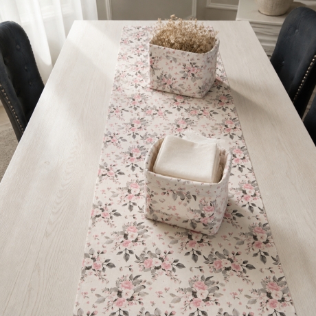 2 Utensilo + 4 Eierwärmern  Frühstückskorb Unikat - Rosen Pastell
