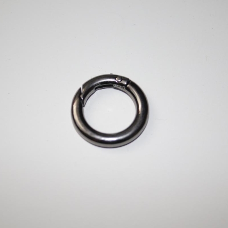 Rundkarabiner schwarz-silber 29mm / 18 mm Taschenring Ring