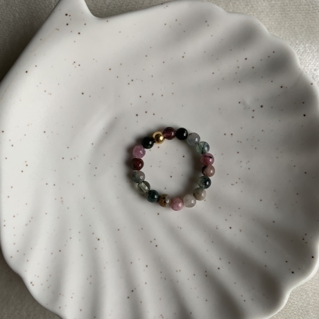 Perlenring Turmalin“