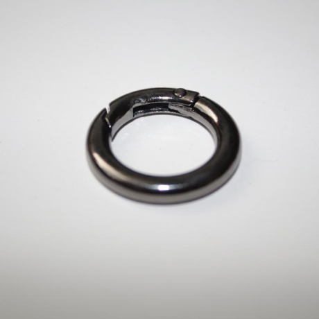 Rundkarabiner schwarz-silber 29mm / 18 mm Taschenring Ring