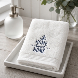 Bestickte Gästehandtücher personalisiert  Home Sweet Home Anker