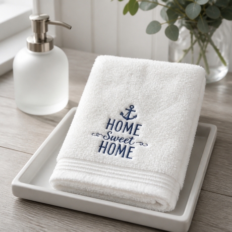 Bestickte Gästehandtücher personalisiert  Home Sweet Home Anker