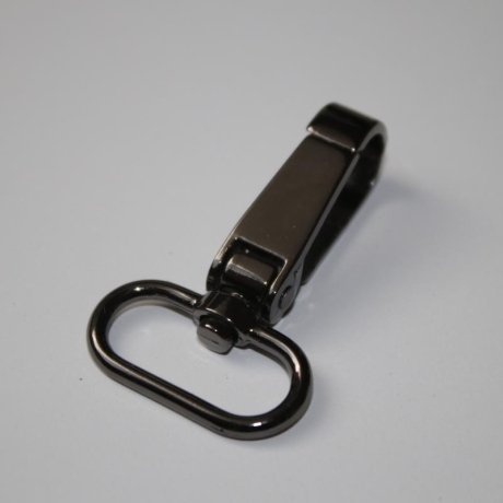 2x Karabinerhaken 25 mm schwarz-silber leicht