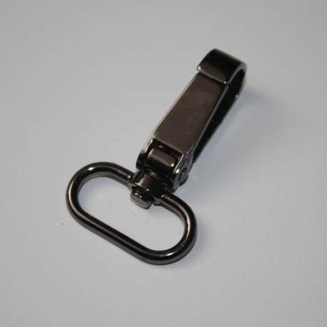 2x Karabinerhaken 25 mm schwarz-silber leicht