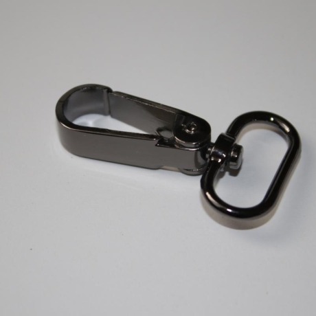 2x Karabinerhaken 25 mm schwarz-silber leicht