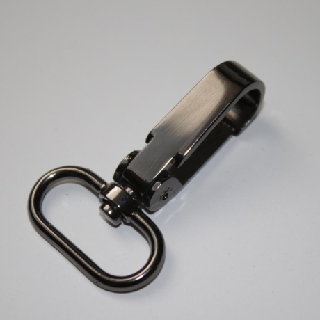 2x Karabinerhaken 25 mm schwarz-silber leicht