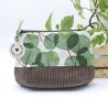 Universal-/Kosmetiktasche Blätter Grün Braun Handmade Unikat