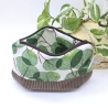 Universal-/Kosmetiktasche Blätter Grün Braun Handmade Unikat
