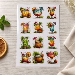 12 RUB Ons Sticker,  randlose Sticker -  leckere Cocktails 1