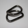 D-Ring 25 mm schwarz-silber 2 Stück 3,5 mm Stärke D-Ringe